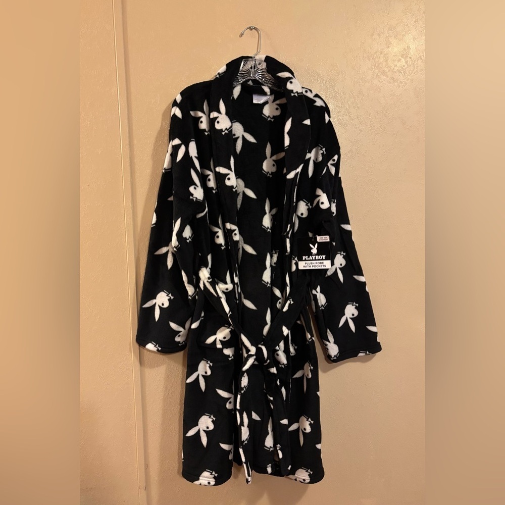 NWT PLAYBOY Unisex Plush Robe OS